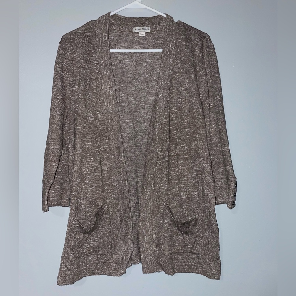 🥥Women's Brown Tweed Cardigan Sweater